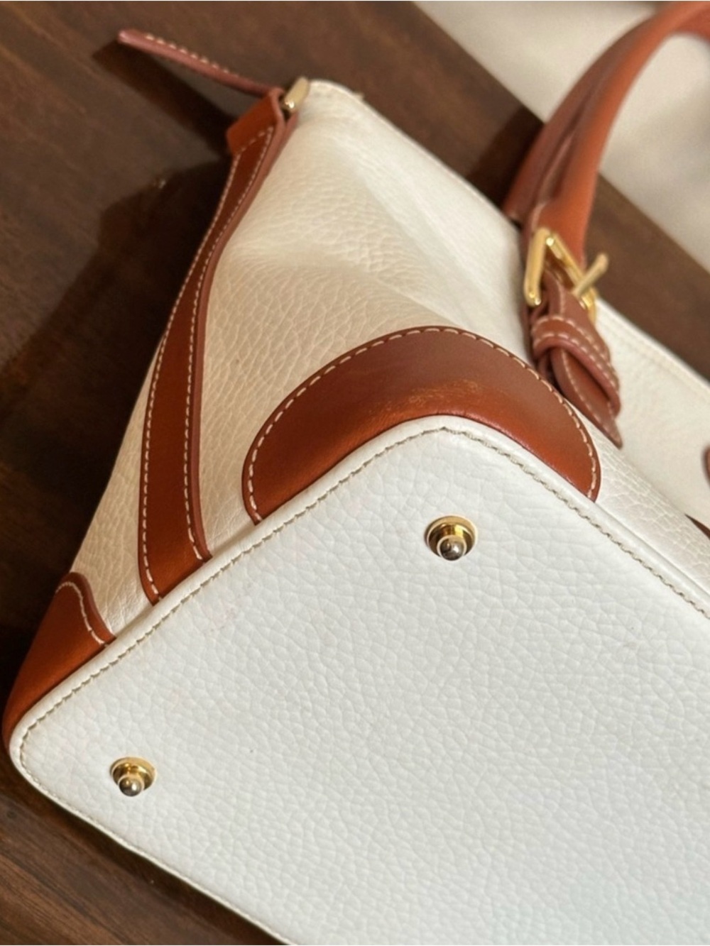 Dooney & Bourke Winter White and Tan Satchel w/Coin Pouch - Picture 6 of 14